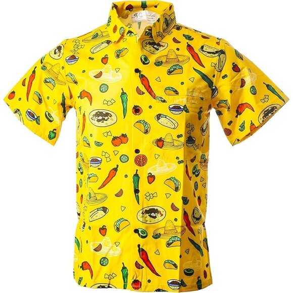 Funny guy creation novalty Mexican Food Print Shirt XL Taco burrito Taco Tuesday - Picture 8 of 8